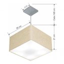 Ver imagem 5 de Lustre Pendente Quadrado Md-4020 Cúpula em Tecido 21/35x35cm Rustico Bege - Bivolt