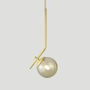 Ver imagem 2 de Lustre Pendente On Ly - Dourado com Globo de Vidro Âmbar - 4127-14-am