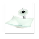 Ver imagem 1 de Cuba Quadrada 30cm + Torneira Cascata + Valvula - Kit Branco