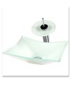 Ver imagem 1 de Cuba Quadrada 30cm + Torneira Cascata + Valvula - Kit Branco