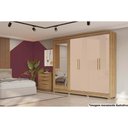 Ver imagem 6 de Guarda Roupa Casal 5 Portas e 4 Gavetas C/ Espelho e Pés Flex Cb01n564 Canela - Kappesberg
