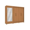 Ver imagem 1 de Guarda Roupa Casal 5 Portas e 4 Gavetas C/ Espelho e Pés Flex Cb01n564 Canela - Kappesberg