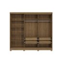 Ver imagem 3 de Guarda Roupa Casal 5 Portas e 4 Gavetas C/ Espelho e Pés Flex Cb01n564 Canela - Kappesberg