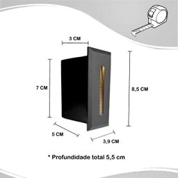 5 Balizador Parede para Escada Risk Embutido Led 3000k Bet49 - 6