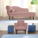 Ver imagem 1 de Kit Diva Recamier Diana 140cm Lado Direito e 01 Poltrona Classic Linho - Doce Sonho Móveis RECAMIER