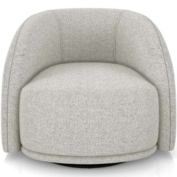 Poltrona Decorativa Giratória Angelina M03 Linho Bege - Lyam Decor - 3