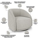 Ver imagem 4 de Poltrona Decorativa Giratória Angelina M03 Linho Bege - Lyam Decor