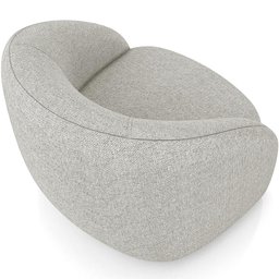 Poltrona Decorativa Giratória Angelina M03 Linho Bege - Lyam Decor - 7