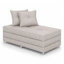 Ver imagem 2 de Puff Cama Dobravel Casal 130cm com Rodizios e Almofadas Cor: Linho Champanhe