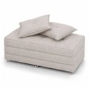 Ver imagem 1 de Puff Cama Dobravel Casal 130cm com Rodizios e Almofadas Cor: Linho Champanhe