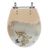 Assento Sanitário Poliéster Para Louça Ravena/Izy (Deca) Aço Decorado 'Avenca e Borboleta' Creme - 1