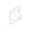 Ver imagem 3 de Estante Home para TV até 55 Polegadas 1 Porta 5 Prateleiras 180cm Alan Madetec