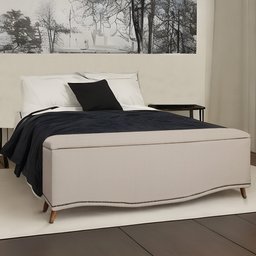 Conjunto Cabeceira/Calçadeira Holanda 1,60 cm Linho Capuccino - Star Confort conjunto holanda calçad - 6