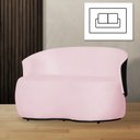 Ver imagem 2 de Poltrona Namoradeira Sofá Orgânico 2 Lugares Beatriz Suede Composê Corino Preto - Suede Rosa Bb