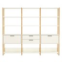 Ver imagem 4 de Kit com 3 Estantes Multiuso 2,15m Prateleiras Porta Gavetas 100% MDF Móvel na Caixa