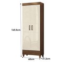 Ver imagem 4 de Guarda Roupa Solteiro 2 Portas de Correr com Espelho e Pés e Armário Multiuso com Pés Fit