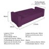 Sofá Cama 3 Lugares Jobim Suede - Doce Sonho Móveis SOFÁ CAMA SOFÁ 3 LUGARES Roxo - 3