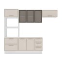 Ver imagem 2 de Cozinha Compacta Amara 8 Portas 4 Gavetas com Vidro 40250780 Creme/branco - Politorno