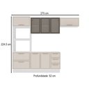 Ver imagem 4 de Cozinha Compacta Amara 8 Portas 4 Gavetas com Vidro 40250780 Creme/branco - Politorno