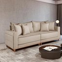 Ver imagem 2 de Sofá 3 Lugares Living Montes Claros Linho Bege 216cm