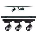 Ver imagem 2 de Kit Trilho Eletrificado De 1m 3 Spots Led Preto Quente 7w 3000K