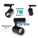 Ver imagem 5 de Kit Trilho Eletrificado De 1m 3 Spots Led Preto Quente 7w 3000K
