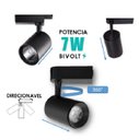 Ver imagem 5 de Kit Trilho Eletrificado De 1m 3 Spots Led Preto Quente 7w 3000K