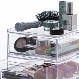 6 Gaveteiros Organizadores 2 Gavetas Acrílico Porta Maquiagens Óculos de Sol Canetas Cinquetti - 4