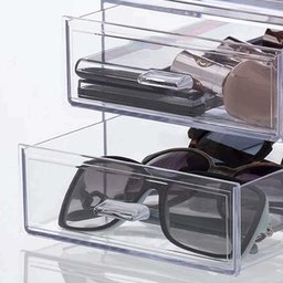 6 Gaveteiros Organizadores 2 Gavetas Acrílico Porta Maquiagens Óculos de Sol Canetas Cinquetti - 5