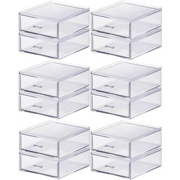 6 Gaveteiros Organizadores 2 Gavetas Acrílico Porta Maquiagens Óculos de Sol Canetas Cinquetti - 1