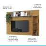 Rack com Painel Suspenso TV 65 Pol 200 x 181 Cm MDP Carvalho 0671 MENU - 2