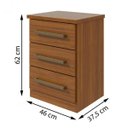 Ver imagem 4 de Mesa de Cabeceira Baião 3 Gavetas - Rovere Naturale