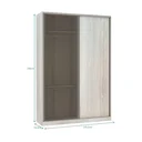 Ver imagem 3 de Guarda-Roupa Solteiro Luciane 2 Portas de Correr 3 Gavetas Prime Plus 159 cm Alumínio com Espelho Re