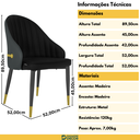 Ver imagem 4 de Kit 6 Cadeiras de Jantar Estofada Design La Martina - Preto