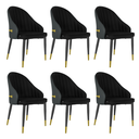 Ver imagem 1 de Kit 6 Cadeiras de Jantar Estofada Design La Martina - Preto