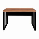 Ver imagem 1 de Mesa Escrivaninha Retangular Office 170cm Pé Quadro Nogal-preto