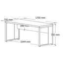 Ver imagem 7 de Mesa Escrivaninha Retangular Office 170cm Pé Quadro Nogal-preto