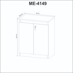 Armário para Escritório 2 Portas com Chave Tecnomobili Amêndoa/preto - Me4149 - 4