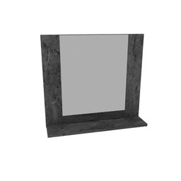 Espelheira Estante Suspensa Organizadora 1 Espelho 1 Prateleira Para Banheiro Cor Preto Mármore - 3