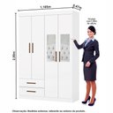 Ver imagem 5 de Guarda Roupa Casal Lu 4 Portas 2 Gavetas com Espelho Carioca Móveis