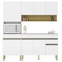Ver imagem 1 de Armário de Cozinha 3 Peças Balcão 120cm com Tampo Lina06 K02 Supremo/Freijó - Mpozenato