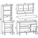 Ver imagem 4 de Armário de Cozinha 3 Peças Balcão 120cm com Tampo Lina06 K02 Supremo/Freijó - Mpozenato