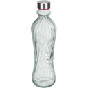Ver imagem 1 de Garrafa de Vidro 950ml Transparente 31x9x9cm Água Suco Geladeira Bebidas Tampa