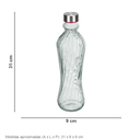 Ver imagem 3 de Garrafa de Vidro 950ml Transparente 31x9x9cm Água Suco Geladeira Bebidas Tampa