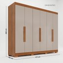 Ver imagem 4 de Guarda-Roupa Casal Malta 6 Portas 2 Gavetas com Pés Yescasa