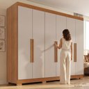 Ver imagem 7 de Guarda-Roupa Casal Malta 6 Portas 2 Gavetas com Pés Yescasa