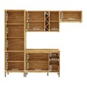 Ver imagem 5 de Armário de Cozinha Compacta Modulada 4 Peças 10 Portas com Vidro e Tampo 100% MDF Barbados Espresso Móveis Bege/Amêndoa/Off White
