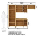 Ver imagem 4 de Armário de Cozinha Compacta Modulada 4 Peças 10 Portas com Vidro e Tampo 100% MDF Barbados Espresso Móveis Bege/Amêndoa/Off White