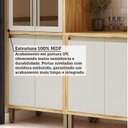 Ver imagem 7 de Armário de Cozinha Compacta Modulada 4 Peças 10 Portas com Vidro e Tampo 100% MDF Barbados Espresso Móveis Bege/Amêndoa/Off White