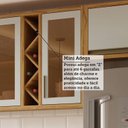 Ver mais imagens de Armário de Cozinha Compacta Modulada 4 Peças 10 Portas com Vidro e Tampo 100% MDF Barbados Espresso Móveis Bege/Amêndoa/Off White